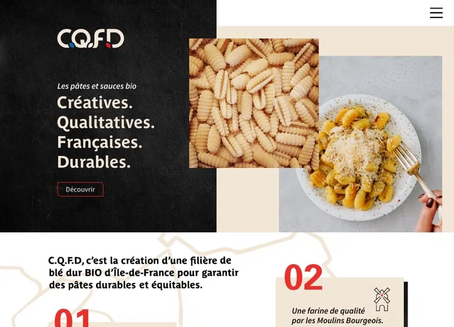 Design site web marchand pour entrepreneur éthique, produit alimentaire circuit court, responsableCQFD