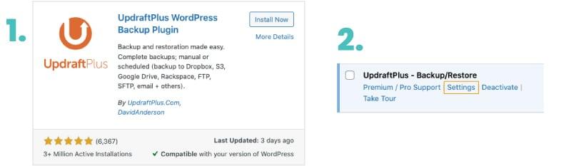 Sauvegarder site WordPress plugin UpdraftPlus1