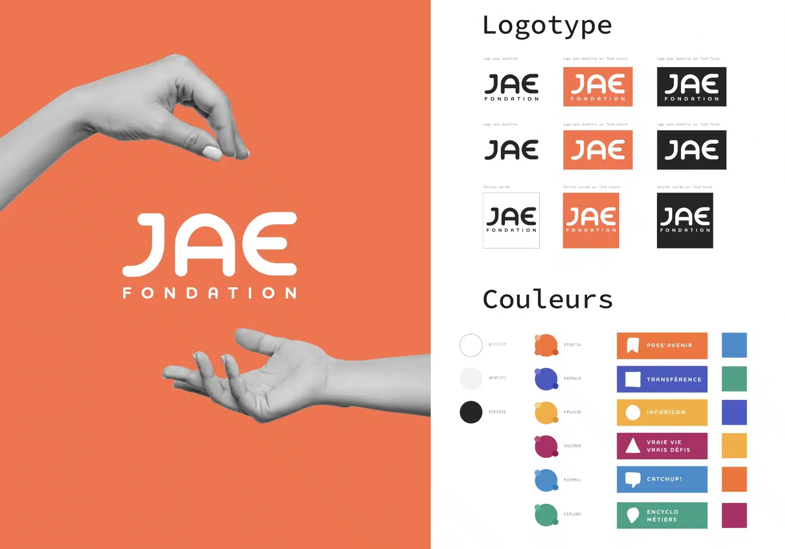 Fondation JAE - Cas client - Création de logo, identité visuelle et site internet - Charte graphique